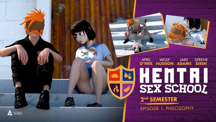 Adult Time Animation - Kira Noir - Dee Williams - Jake Adams - April Oneil - Wolf Hudson - Serene Siren - 2nd Semester Episode 1: Philosophy / 03.10.2023