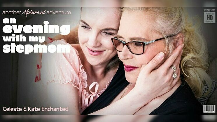 Mature.nl - Celeste - Kate Enchanted - Hairy cougar Celeste seduces her hot stepdaughter Kate Enchanted for a pussylicking good time / 25.01.2024