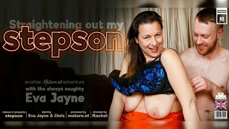 Mature.nl - Chris Cobalt - Eva Jayne (EU) - Big saggy tits MILF Eva Jayne is straightening out her horny stepson with all her naughty ways / 22.02.2023