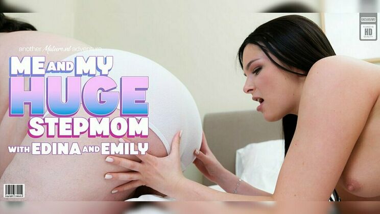 Mature.nl - Edina - Emily F. - Hot teeny Emily F. is sharing a toy with her BBW stepmom Edina and then some / 15.04.2023