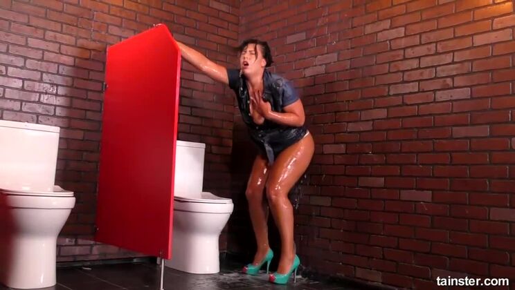 Tainster - Aisha Bahadur - Brunette Babe Goes Crazy Over Cum Shooting Dildo With Aisha Bahadur / 02.04.2021