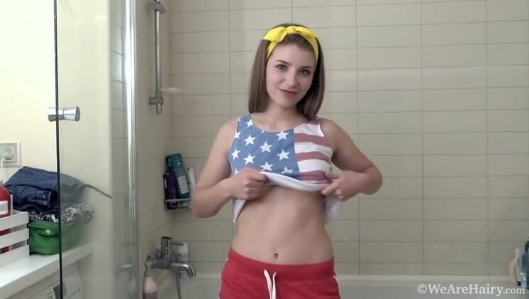 We Are Hairy - Gunita - Gunita Strips Naked In Her Bathroom / 14.05.2021